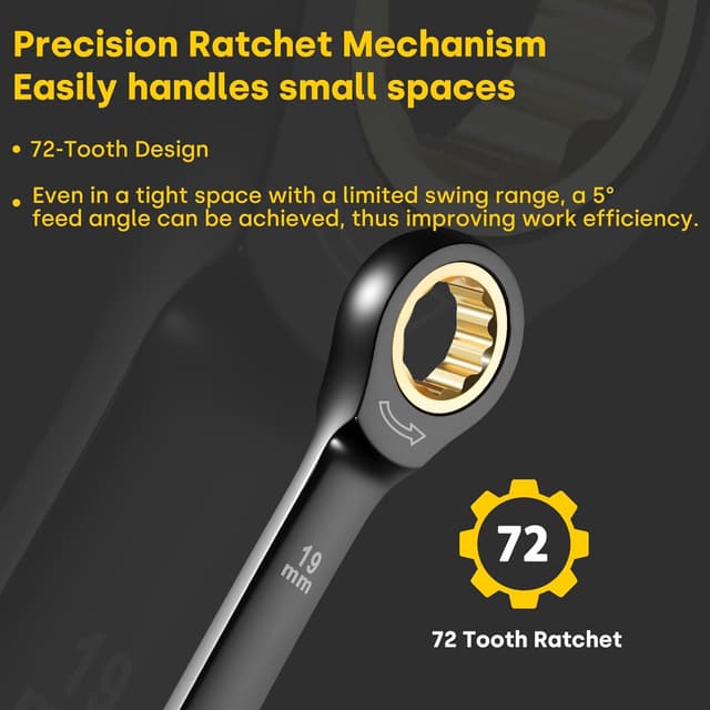 Detalle de Enventor 14PCS Ratchet Spanner Set (Metric) 6–19mm with Carry Case