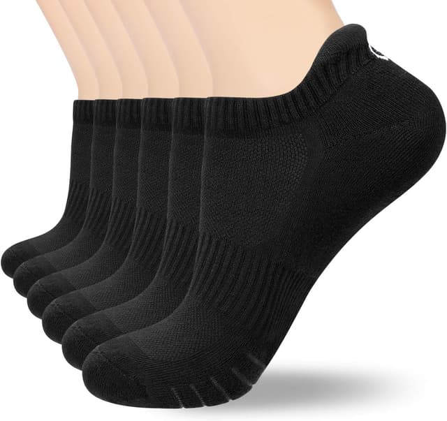 Detalle de coskefy Sports Ankle Socks Thick Cushion Cotton (Low Cut) – 6 Pairs for Men & Women