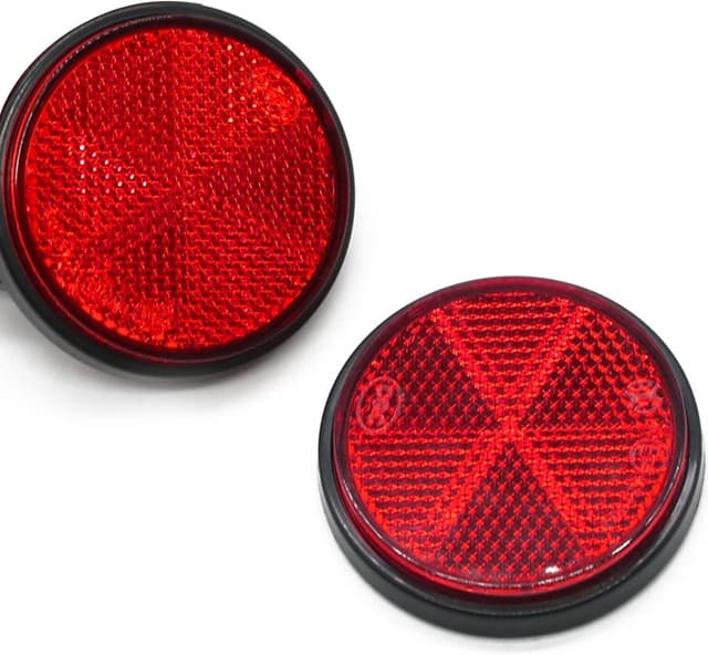 Detalle 2 de ETUKER 2er Pack runde Reflektoren für Anhänger und Torpfosten (selbstklebend)