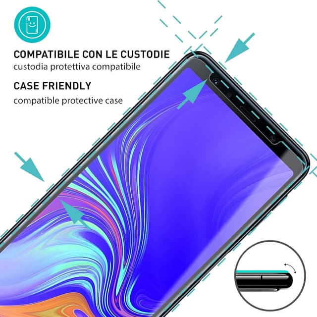 Detalle 2 de Smartect Vetro Temperato Clear 3 pezzi per Samsung Galaxy A7 2018 (9H, 0.3mm, anti-graffio)