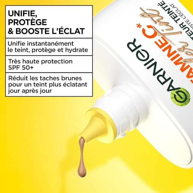 Detalle de Garnier SkinActive Vitamine C Wonder Tint SPF50+ – Fluide teinté visage Medium, 40 ml