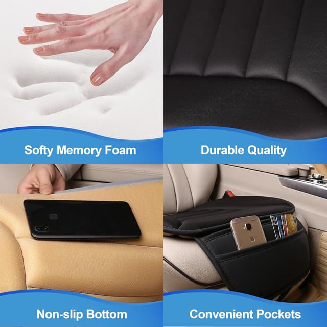 Detalle 2 de Lofty Aim Premium Car Seat Cushion with Comfort Memory Foam and Non-Slip Base (Black)