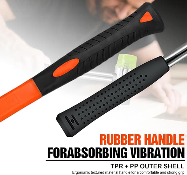 Detalle de 2Pcs Rubber Mallet Hammer Set (16oz) with 40mm Double-Faced Soft Mallet Heads for Flooring, Bricklaying & Tiling