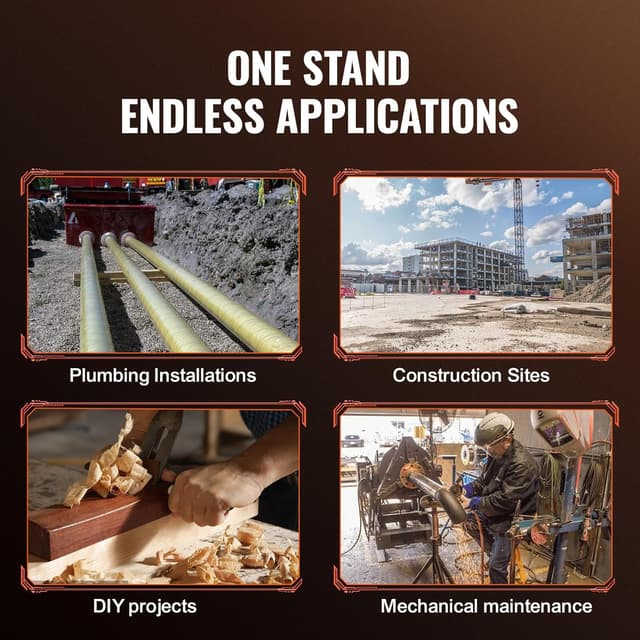 Thumbnail 3 de VEVOR V-Head Pipe Stand 2500 lbs Capacity