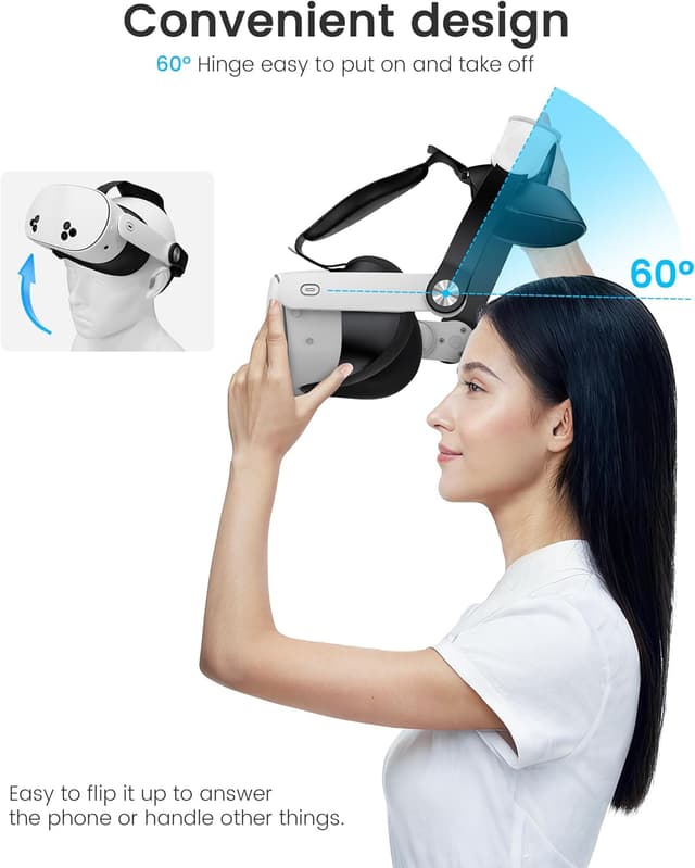 Detalle de Comfort Head Strap for Meta Quest 3/3S & Quest 2 – Elite Strap Replacement with Dial Adjustment