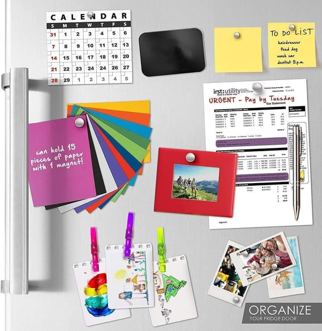 Detalle de Yizhet 50 Pack of 10 x 2 mm Neodymium magnets (small mini whiteboard, fridge & DIY) – white