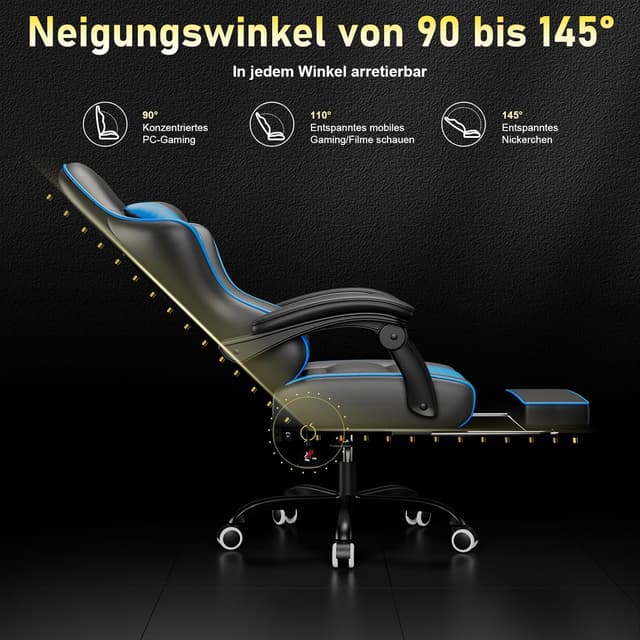 Detalle 2 de JUMMICO Sedia gaming da scrivania 150 kg blu