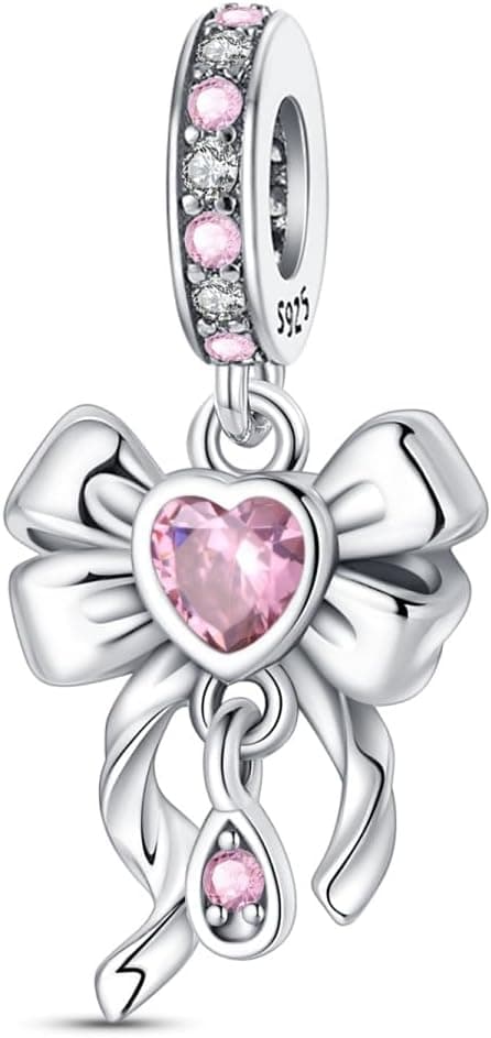 Detalle de LIGHTDOG Femmes Charm 925 en argent sterling avec perles de fleurs