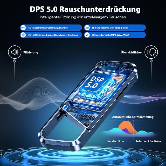 Detalle 2 de NekSide Diktiergerät 64 GB mit Spracherkennung