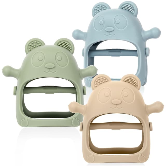 Detalle de Eascrozn Baby Teething Toys (Set of 3) Silicone Teething Mittens for 3+ Months