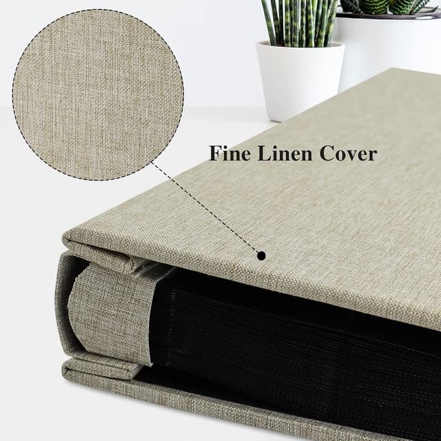 Detalle de Vienrose Traditionelles Fotoalbum mit Leineneinband, 10 x 15 cm – Platz für 600 Fotos