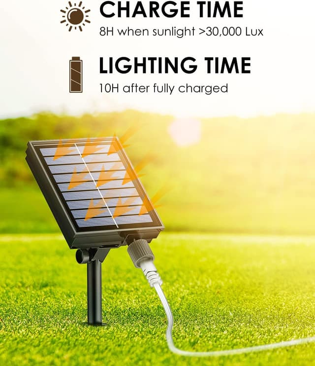 Detalle de BESCOST Catena Luminosa Solare Esterno IP65 da 24 m con 240 LED e 8 modalità