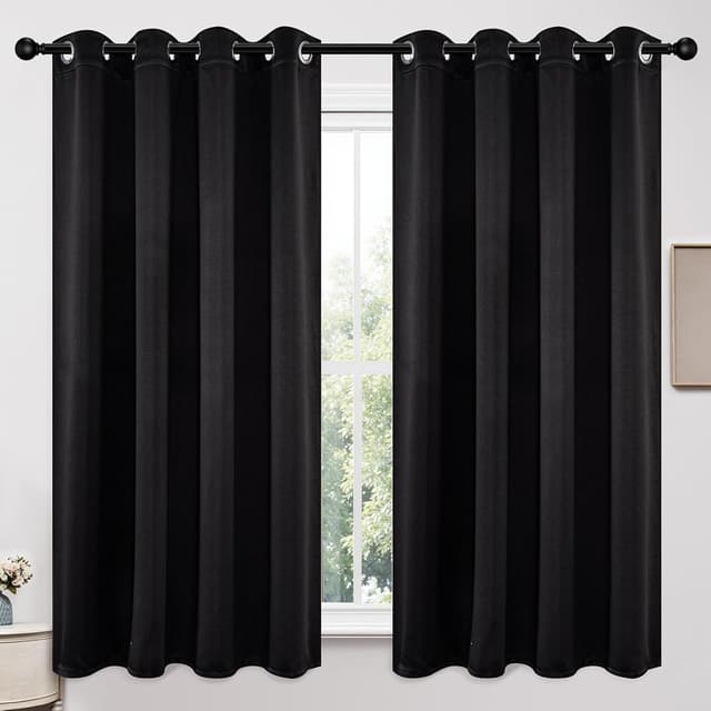 Detalle de Joydeco Blackout Curtains 63" 2-Panel Set 🪟