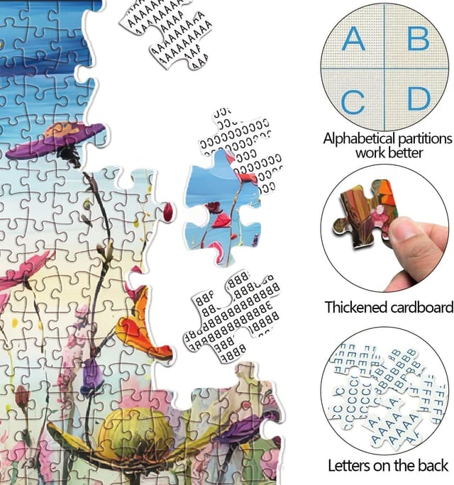 Detalle 2 de Puzzle 1000 Teile Flowers 70Ă—50 cm đź§©
