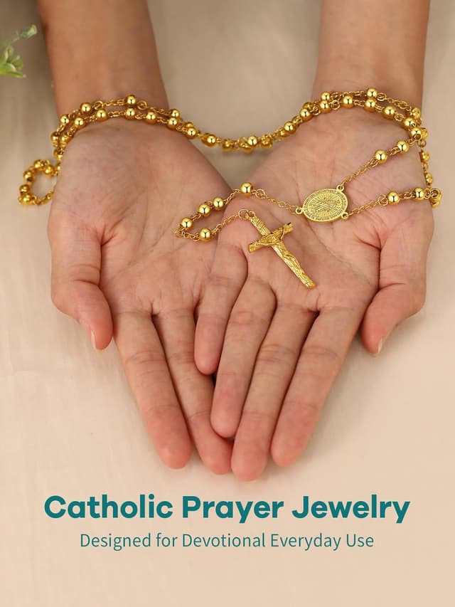 Detalle 1 de Supcare collana rosario con crocifisso 6 stili