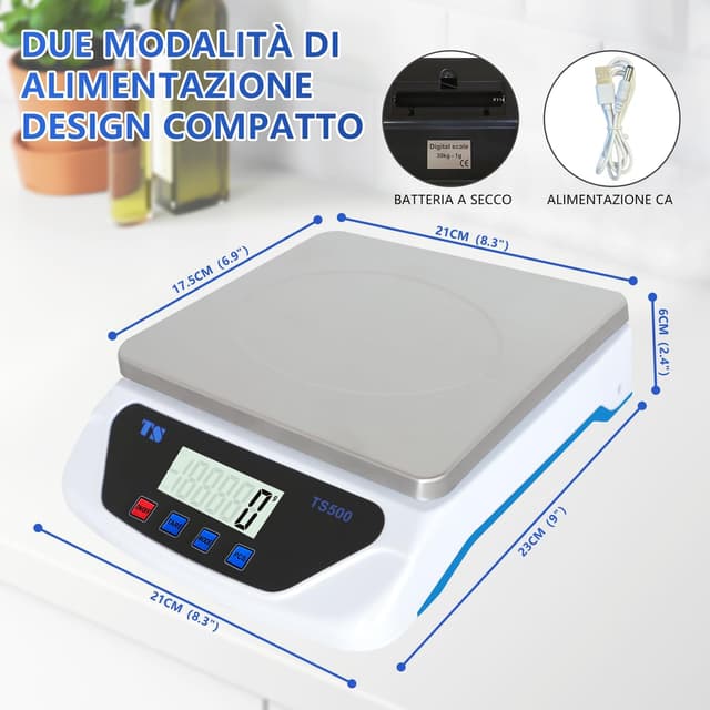 Detalle 2 de LAIJIANG balance de cuisine numérique 30 kg avec affichage LCD 6 unités