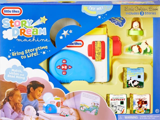 Detalle de Little Tikes Storytelling Machine Set with Time for Stories, Audio-Repeat Book & Night Light