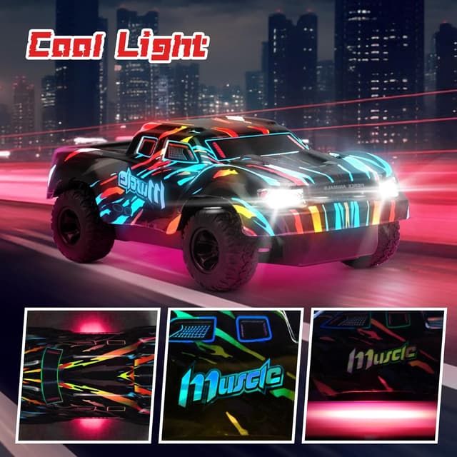 Detalle de BAZADER Voiture télécommandée RC 1:22 pour enfants (3 à 8 ans) : double vitesse et éclairages