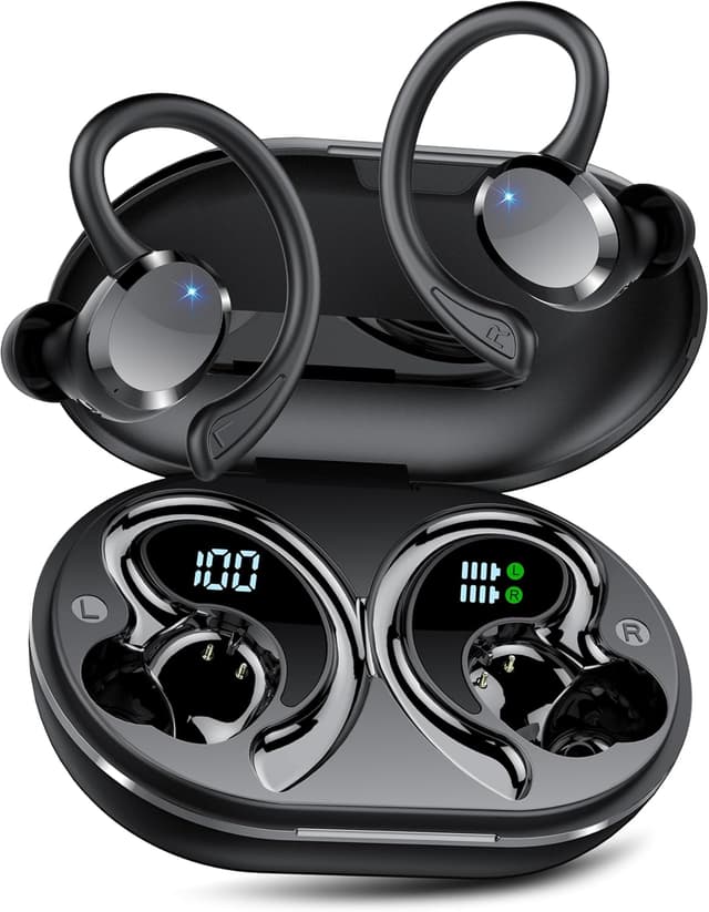 Detalle de hadbleng Wireless Earbuds (Bluetooth 5.4) with ENC Mic, IP7 Waterproof, 68H Dual LED Display