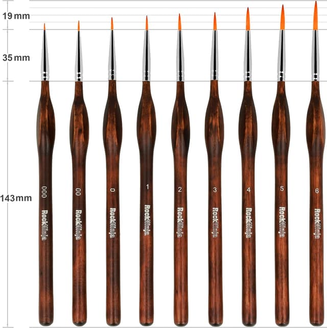 Thumbnail 2 de Rock Ninja Detail Paint Brush Set 9pcs