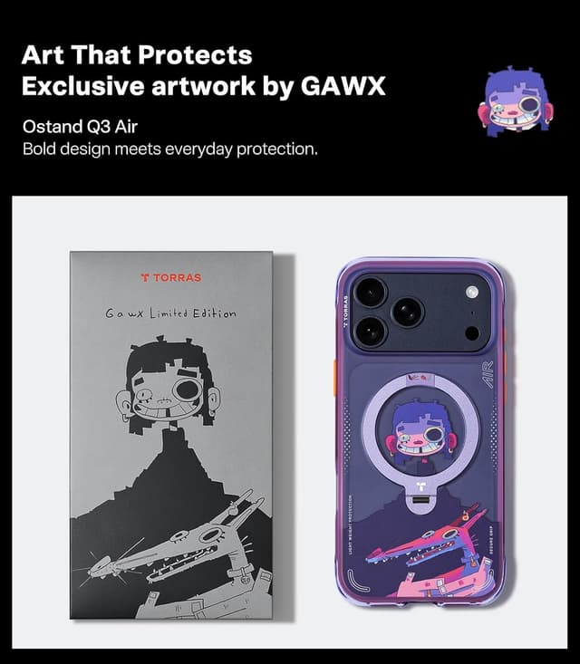 Thumbnail 6 de TORRAS Ostand Q3 Air GAWX Limited Edition for iPhone 17 Pro Max case with 360° rotating ring stand