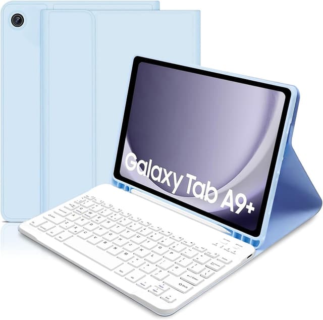 Detalle de XOKUWU Keyboard Case for Samsung Galaxy Tab A9+ 11 Inch (SM-X210/X216/X218) 2023 with Detachable Bluetooth Keyboard and S Pen Holder