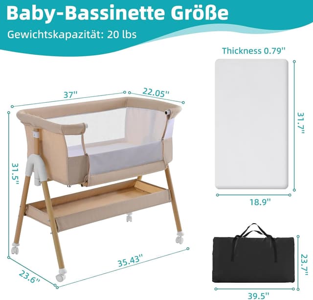 Thumbnail 5 de cozydwells Babybettchen Bassinet 3 Min Montage