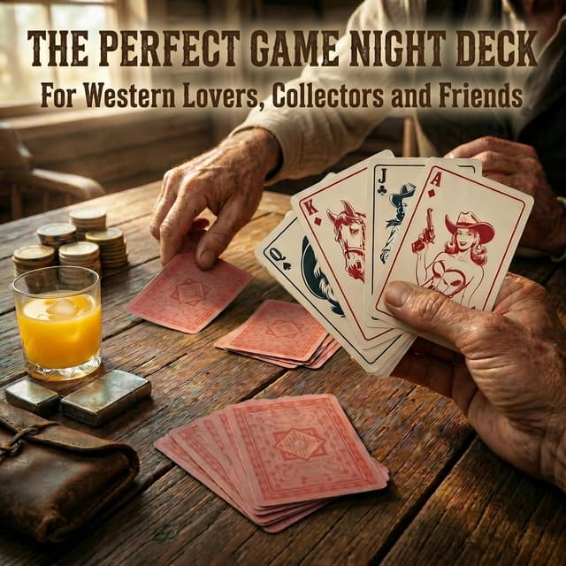 Detalle de Shuffle Club Co Western Playing Cards – Hand-Illustrated Wild West Deck (Made in the USA)