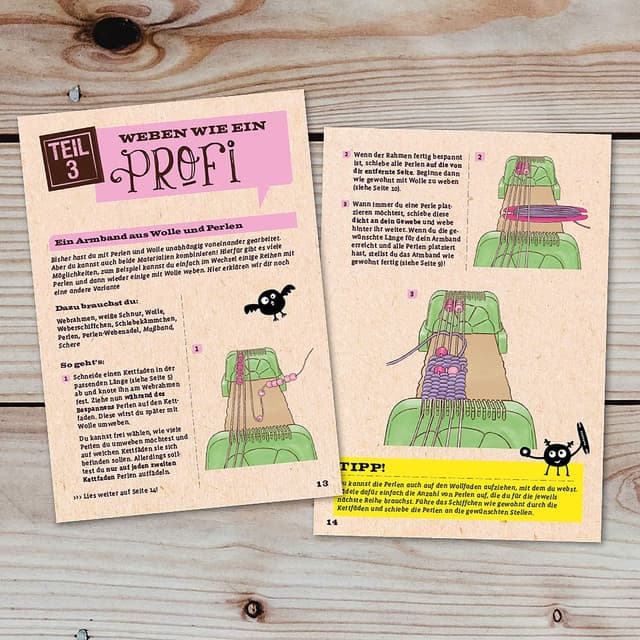 Detalle de Kosmos 604387 AllesKönnerKiste „Perlen weben 2-in-1“ – Webrahmen Bastelset für Kinder ab 6 Jahren