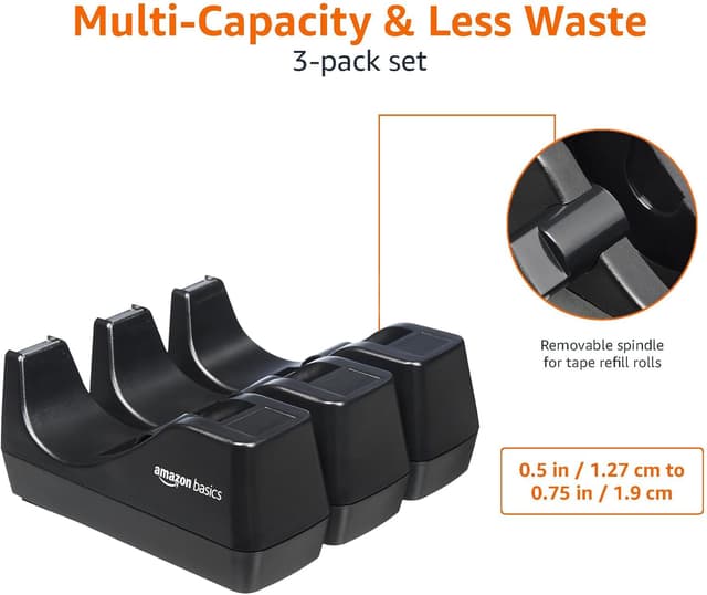 Detalle de Amazon Basics Tape Dispenser 3-Pack 🧷