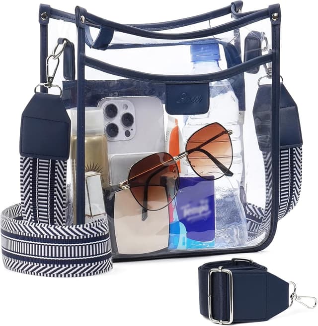 Thumbnail 6 de QOECI Large 3-Pocket Clear Stadium Bag with 2 Extra-Long Adjustable Straps (Stadium Approved)