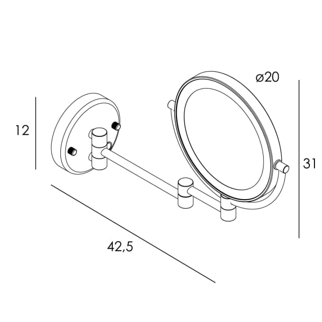 Detalle de Manillons Torrent Espejo cosmético aumento x5 LED 4W con sensor 🪞