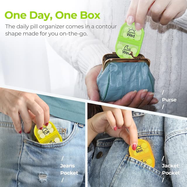 Thumbnail 2 de AUVON Pill Box Organiser 7-day, 2-times a day 💊