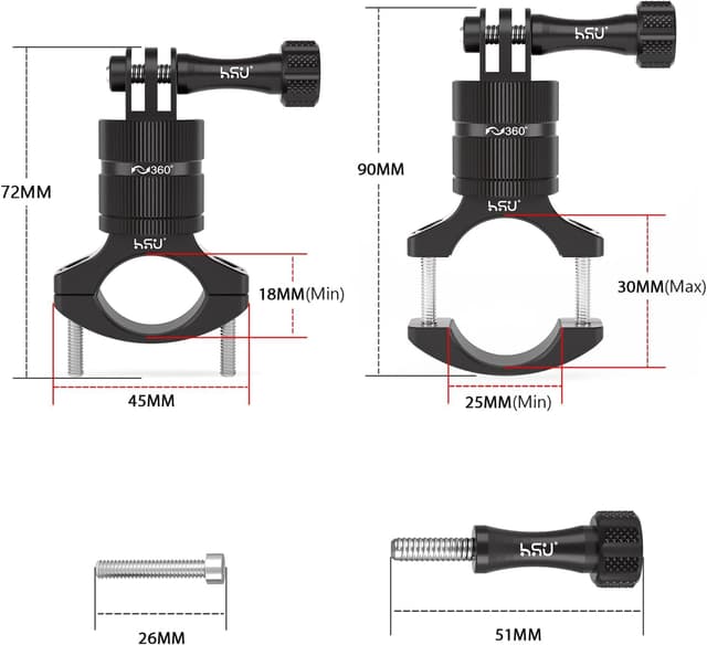 Detalle 1 de HSU GoPro handlebar mount 360° rotation