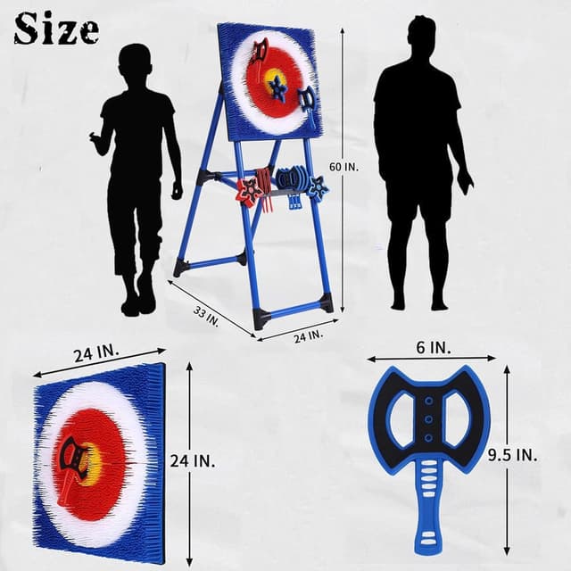 Detalle 2 de Stiatu Axe Throwing Bristle Target Set with 8 Foam Axes — Backyard, Indoor & Outdoor Axe Throwing Game