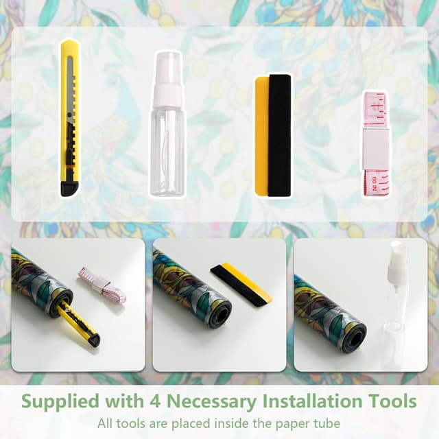 Thumbnail 6 de KROMAPOLIS Film fenêtre électrostatique effet vitrail 3D anti-regard (90×200 cm) avec filtre UV