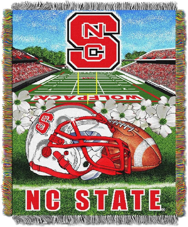 Detalle de Officially Licensed NCAA “Home Field Advantage” Woven Tapestry Throw Blanket (48” x 60”)