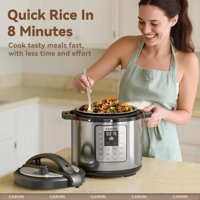 Detalle 2 de 12-in-1 Electric Pressure Cooker (8 Quart) Multi-Cooker with Non-Stick Ceramic Pot, 1200W