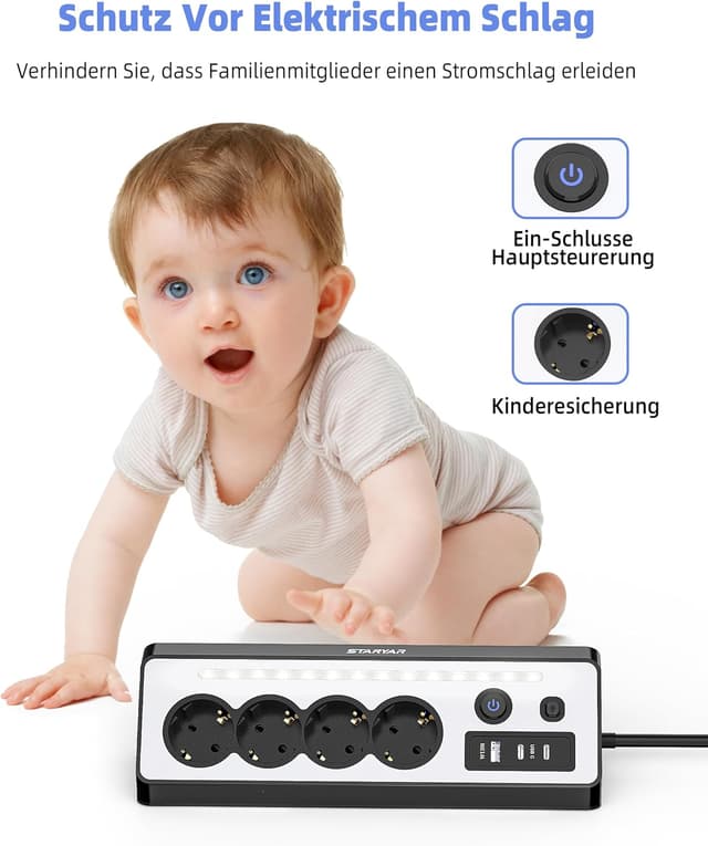 Detalle 1 de STARYAR Desktop Steckdosenleiste 3680 W