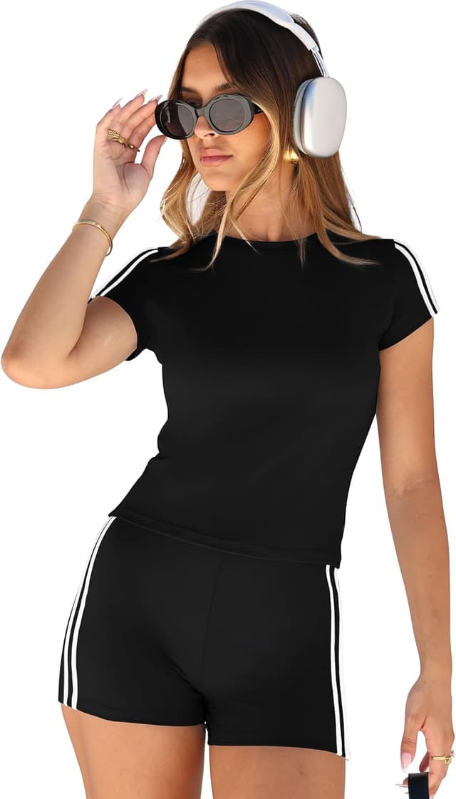 Detalle 2 de NIASHOT Womens Two-Piece Lounge Set with Contrast Side Stripes (XS–2XL)