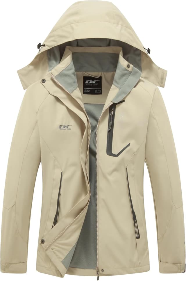 Thumbnail 6 de DCmount Damen Regenjacke wasserdicht mit abnehmbarer Kapuze – Outdoor-Softshell für Übergangswetter