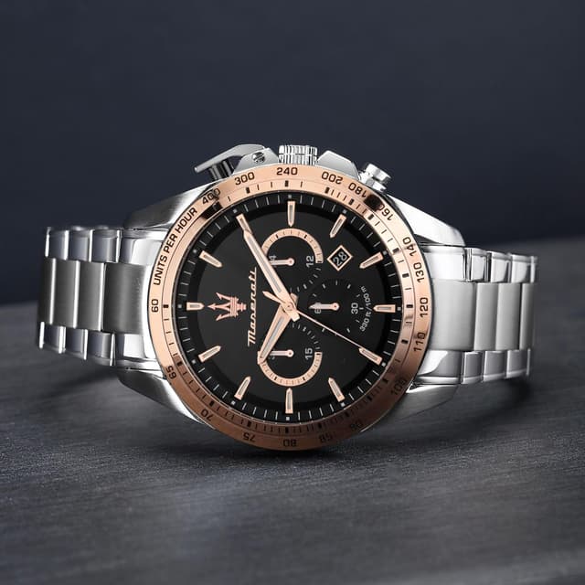 Detalle de Maserati Montre Homme Traguardo Limited Edition Chronographe à quartz en acier PVD or rose