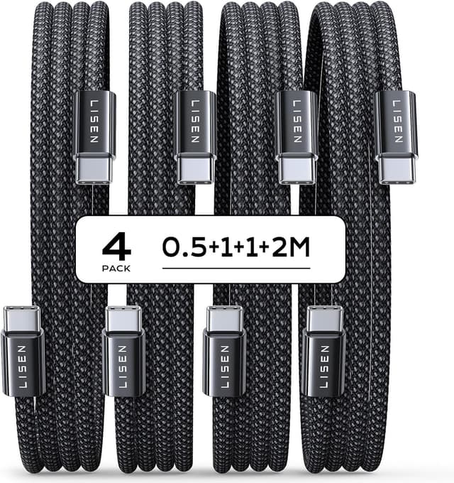 Detalle de LISEN 60W USB‑C Kabel Set 4er Pack ⛓