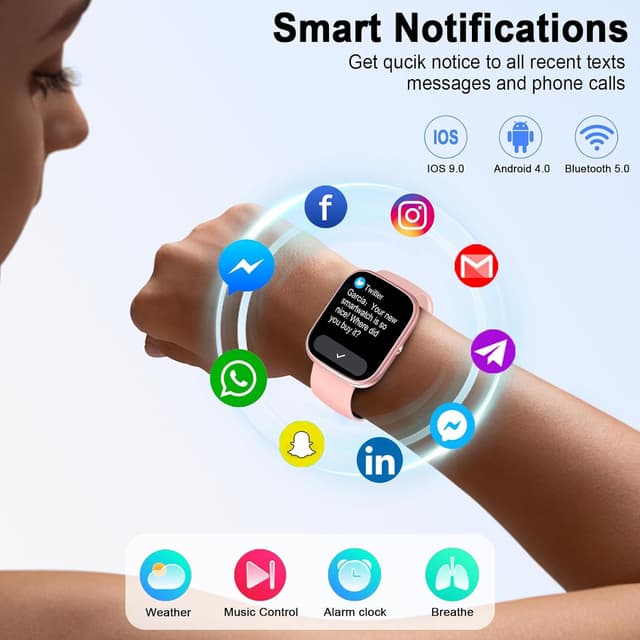 Detalle 2 de Jugeman Smart Watch for Women with Bluetooth Calling, 1.91" HD Touch Screen & Fitness Tracking (Pink)