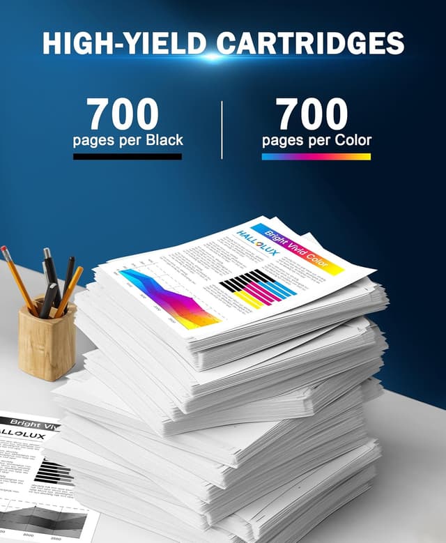 Detalle de HALLOLUX 924 Multipack kompatible Druckerpatronen (4er-Pack, ohne Chip) für HP OfficeJet Pro 8120e/8132e/8134e