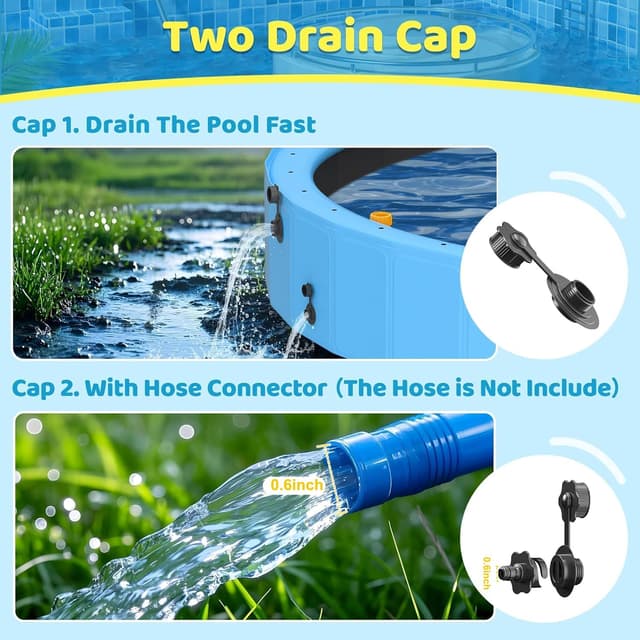 Detalle de Raxurt Dog Pool with Sprinkler (79-inch foldable PVC pet bath tub)