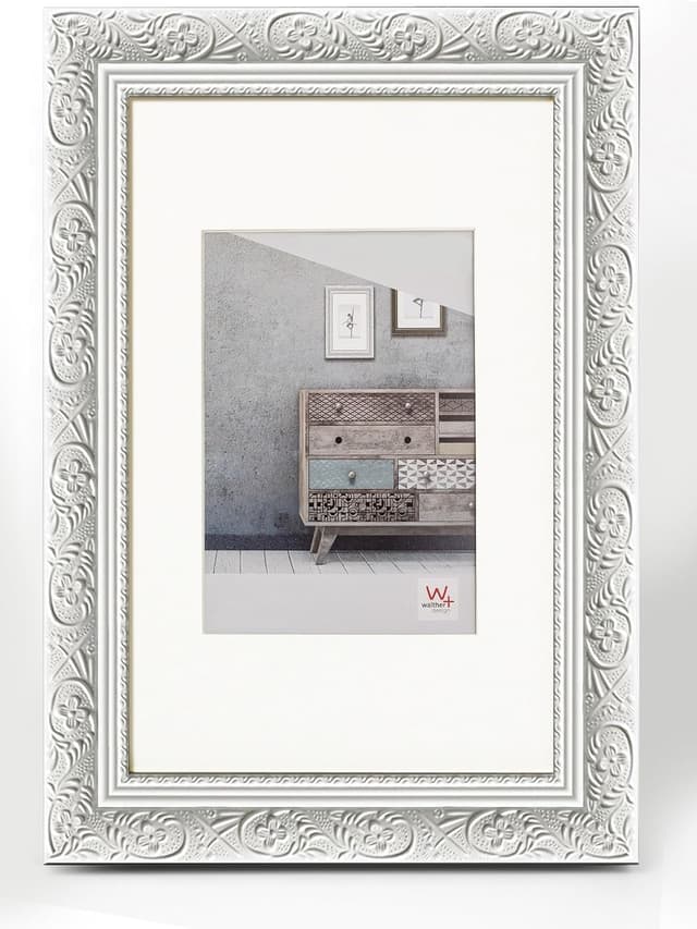 Detalle de Walther Design Cadre photo Barock CR050D anthracite 40 x 50 cm avec passe-partout