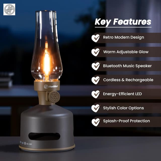 Detalle de KOOKOO MoriMori Design-Leuchte mit Lautsprecher