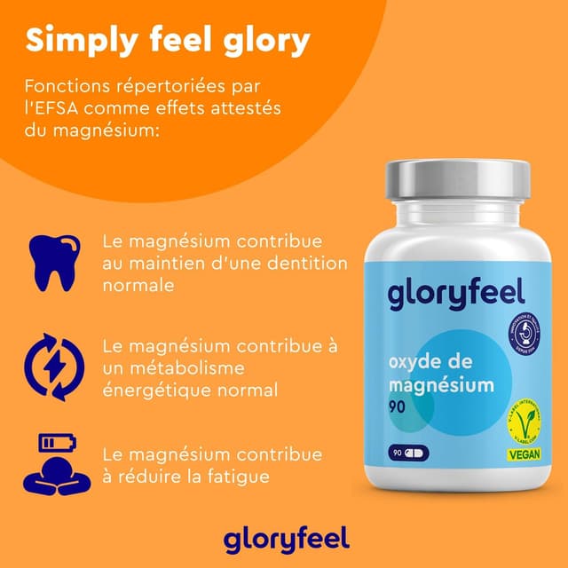 Detalle de Magnésium Marin Combat la Fatigue – Oxyde de magnésium 250 mg/jour, 90 capsules