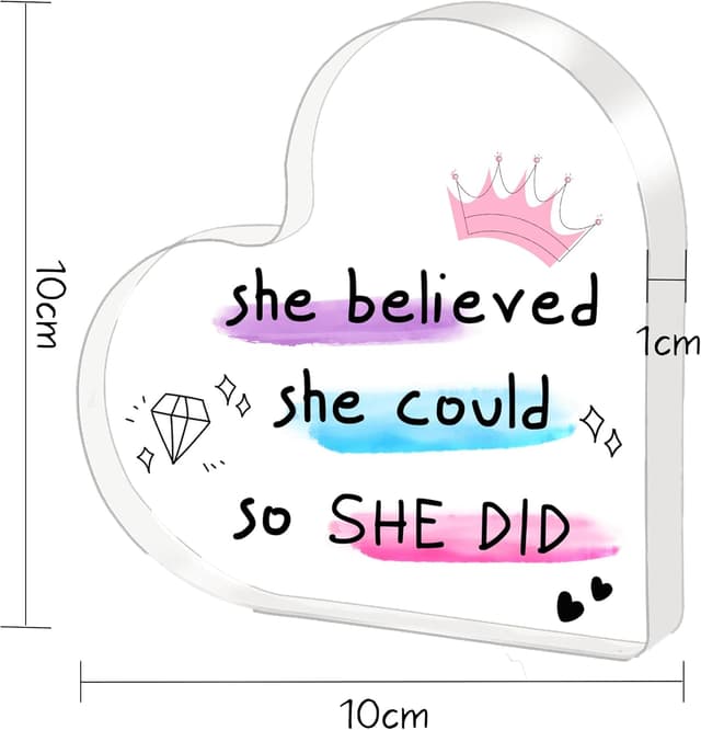 Thumbnail 4 de Heart Shaped Acrylic Plaque 10×10×1 cm for Her